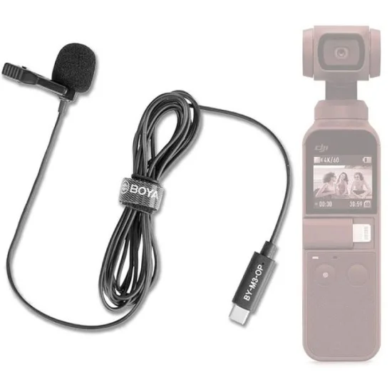 BOYA Lavalier mic dedicated for DJI OSMO POCKET V1, V2 - Black